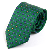 Green Olive Grove Check Print Tie